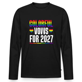 Gay Pride 2027 Hochzeit Homo-Ehe - Männer Premium Bio Langarmshirt - Schwarz - Vorne - Nico (187cm)