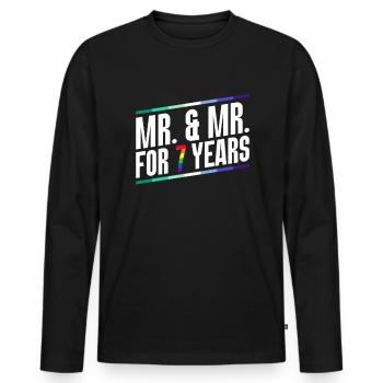 Gay Pride Hochzeit Homo-Ehe - Männer Premium Bio Langarmshirt - Schwarz - Vorne - Nico (187cm)