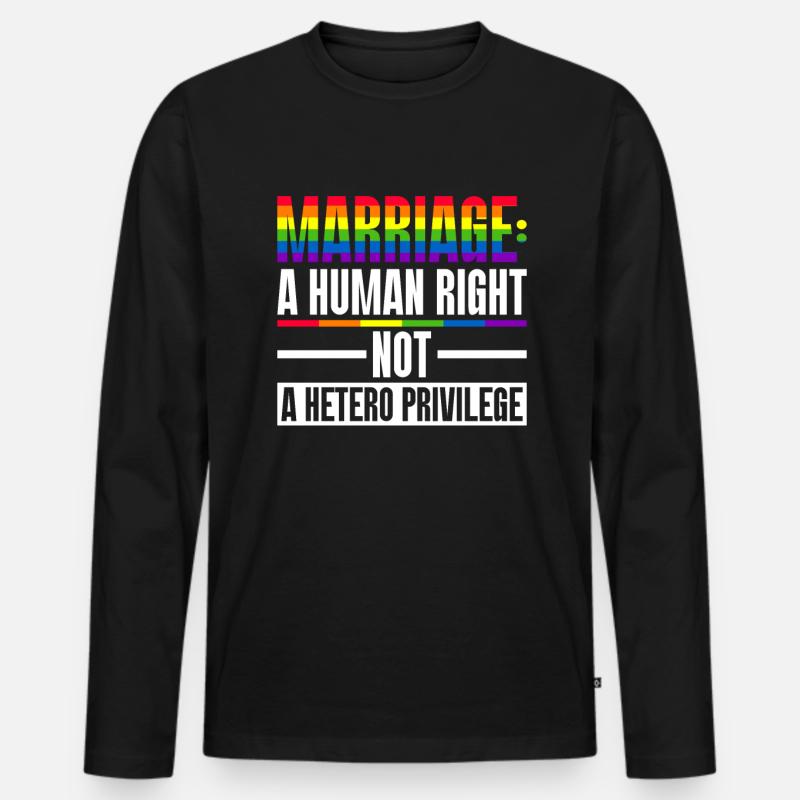 Gay Pride Hochzeit Homo-Ehe - Männer Premium Bio Langarmshirt - Schwarz