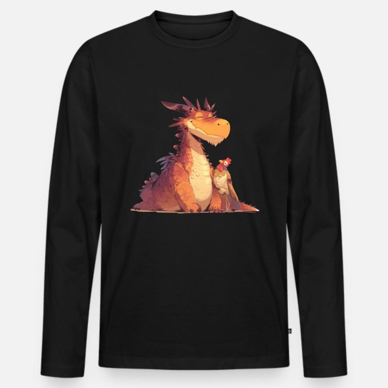 Drache Erntedankfest Drache Kinder - Männer Premium Bio Langarmshirt - Schwarz