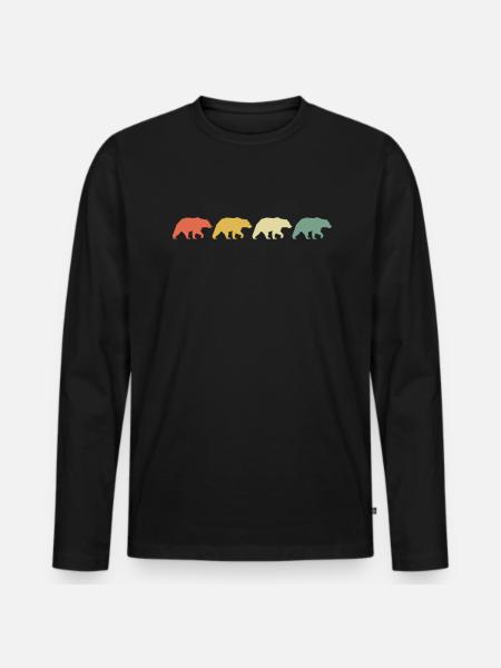 Grizzly Bear Brown Bear - Men's Premium Organic Long Sleeve Shirt - black