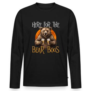 Grizzly Bear Bière Halloween Ours Brun - T-shirt manches longues Premium bio Homme - noir - Devant - Nico (187cm)