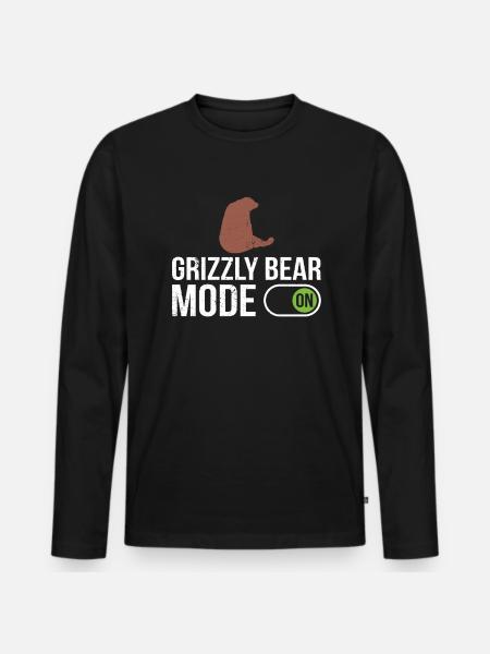 Grizzly Bear Brown Bear - Men's Premium Organic Long Sleeve Shirt - black