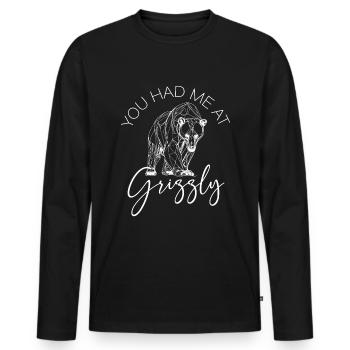 Grizzly Ours brun Ours brun - T-shirt manches longues Premium bio Homme - noir - Devant - Nico (187cm)