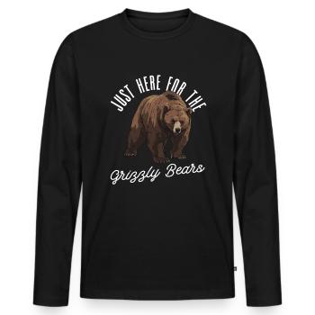 Grizzly Ours brun Ours brun - T-shirt manches longues Premium bio Homme - noir - Devant - Nico (187cm)