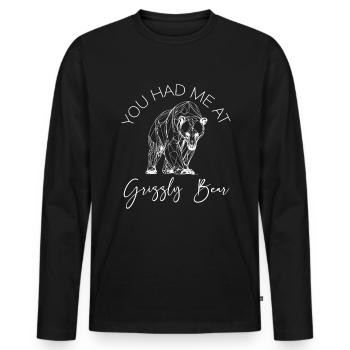 Grizzly Ours brun Ours brun - T-shirt manches longues Premium bio Homme - noir - Devant - Nico (187cm)