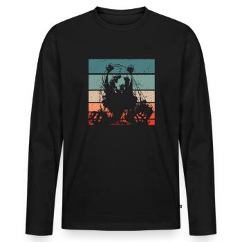 Grizzly Ours brun Ours brun - T-shirt manches longues Premium bio Homme - noir - Devant - Nico (187cm)
