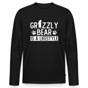 Grizzly Ours brun Ours brun - T-shirt manches longues Premium bio Homme - noir - Devant - Nico (187cm)