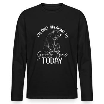 Grizzly Ours brun Ours brun - T-shirt manches longues Premium bio Homme - noir - Devant - Nico (187cm)