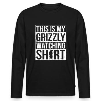 Grizzly Ours brun Ours brun - T-shirt manches longues Premium bio Homme - noir - Devant - Nico (187cm)