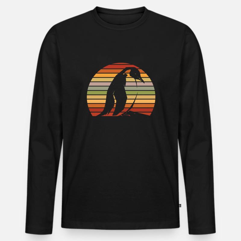 Pinguin Kawaii Pinguin Niedlich - Männer Premium Bio Langarmshirt - Schwarz