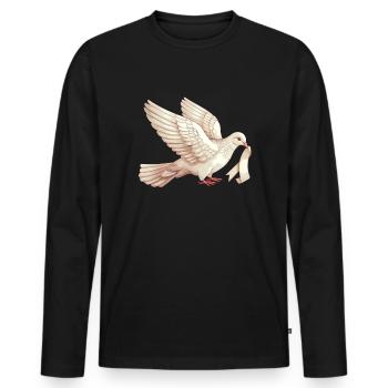 Lungenkrebs-Bewusstseinsmonat Weiße Schleife - Männer Premium Bio Langarmshirt - Schwarz - Vorne - Nico (187cm)