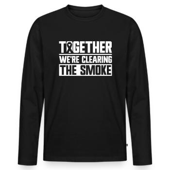 Lungenkrebs-Bewusstseinsmonat Weiße Schleife - Männer Premium Bio Langarmshirt - Schwarz - Vorne - Nico (187cm)