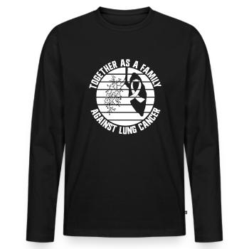 Lungenkrebs-Bewusstseinsmonat Weiße Schleife - Männer Premium Bio Langarmshirt - Schwarz - Vorne - Nico (187cm)
