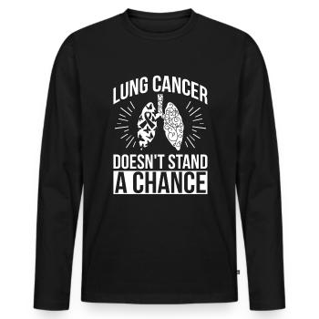 Lungenkrebs-Bewusstseinsmonat Weiße Schleife - Männer Premium Bio Langarmshirt - Schwarz - Vorne - Nico (187cm)