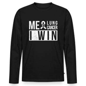 Lung Cancer Awareness Month White Ribbon - Men's Premium Organic Long Sleeve Shirt - black - Front - Nico (187cm)