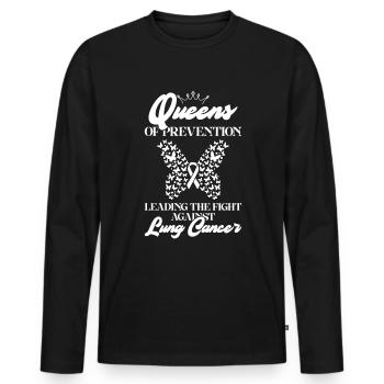Lungenkrebs-Bewusstseinsmonat Weiße Schleife - Männer Premium Bio Langarmshirt - Schwarz - Vorne - Nico (187cm)