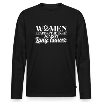 Lungenkrebs-Bewusstseinsmonat Weiße Schleife - Männer Premium Bio Langarmshirt - Schwarz - Vorne - Nico (187cm)