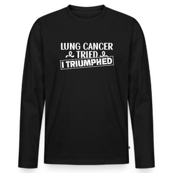 Lung Cancer Free Lung Cancer Awareness - Men's Premium Organic Long Sleeve Shirt - black - Front - Nico (187cm)