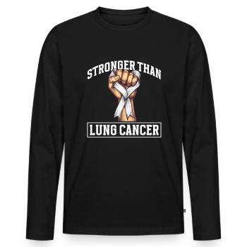 Lung Cancer Free Lung Cancer Awareness - Men's Premium Organic Long Sleeve Shirt - black - Front - Nico (187cm)