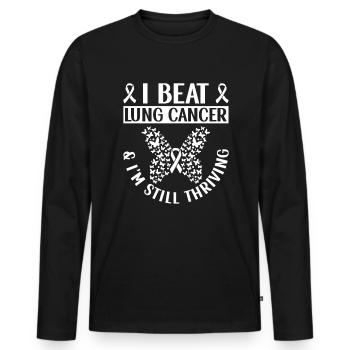 Lung Cancer Free Lung Cancer Awareness - Men's Premium Organic Long Sleeve Shirt - black - Front - Nico (187cm)
