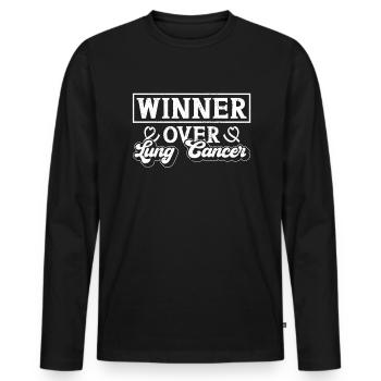 Lung Cancer Free Lung Cancer Awareness - Men's Premium Organic Long Sleeve Shirt - black - Front - Nico (187cm)