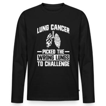Lung Cancer Free Lung Cancer Awareness - Men's Premium Organic Long Sleeve Shirt - black - Front - Nico (187cm)