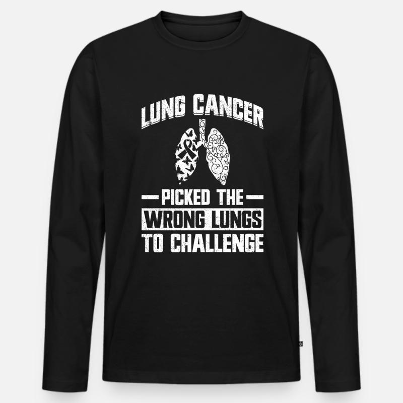 Lungenkrebsfrei Lungenkrebs-Bewusstsein - Männer Premium Bio Langarmshirt - Schwarz