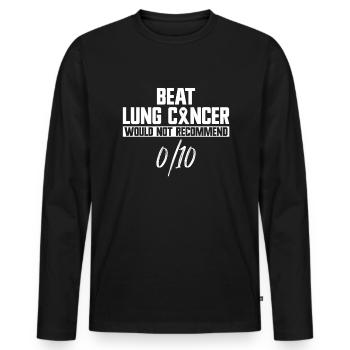 Lung Cancer Free Lung Cancer Awareness - Men's Premium Organic Long Sleeve Shirt - black - Front - Nico (187cm)