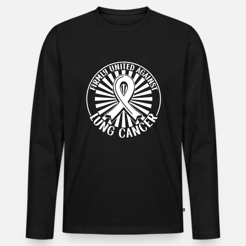 Lungenkrebs-Krieger Lungenkrebs-Bewusstsein - Männer Premium Bio Langarmshirt - Schwarz