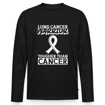 Lung Cancer Warrior Lung Cancer Awareness - Men's Premium Organic Long Sleeve Shirt - black - Front - Nico (187cm)