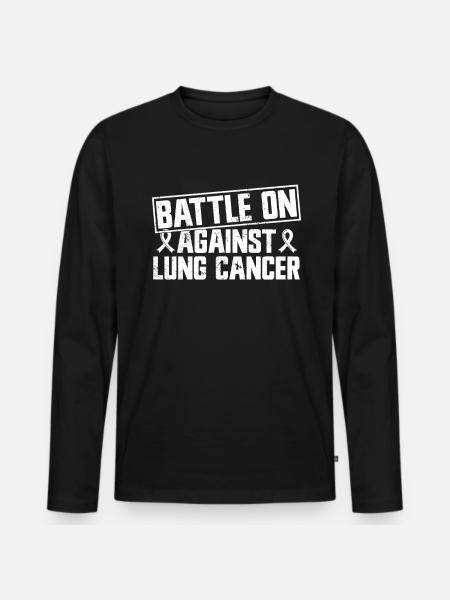 Lungenkrebs-Krieger Lungenkrebs-Bewusstsein - Männer Premium Bio Langarmshirt - Schwarz