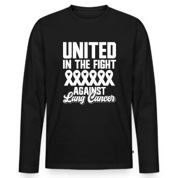 Lung Cancer Warrior Lung Cancer Awareness - Men's Premium Organic Long Sleeve Shirt - black - Front - Nico (187cm)