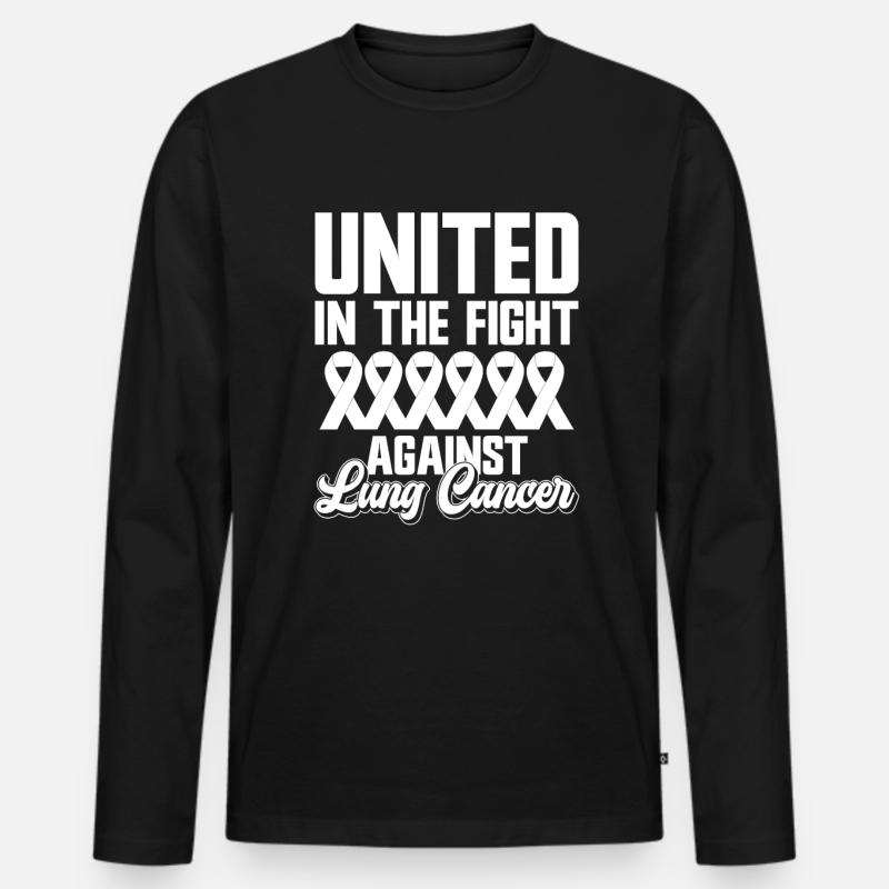 Lungenkrebs-Krieger Lungenkrebs-Bewusstsein - Männer Premium Bio Langarmshirt - Schwarz