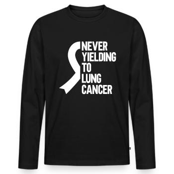 Lung Cancer Warrior Lung Cancer Awareness - Men's Premium Organic Long Sleeve Shirt - black - Front - Nico (187cm)
