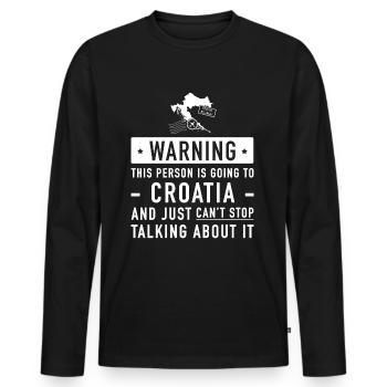 Original Croatia holiday gift - Men's Premium Organic Long Sleeve Shirt - black - Front - Nico (187cm)