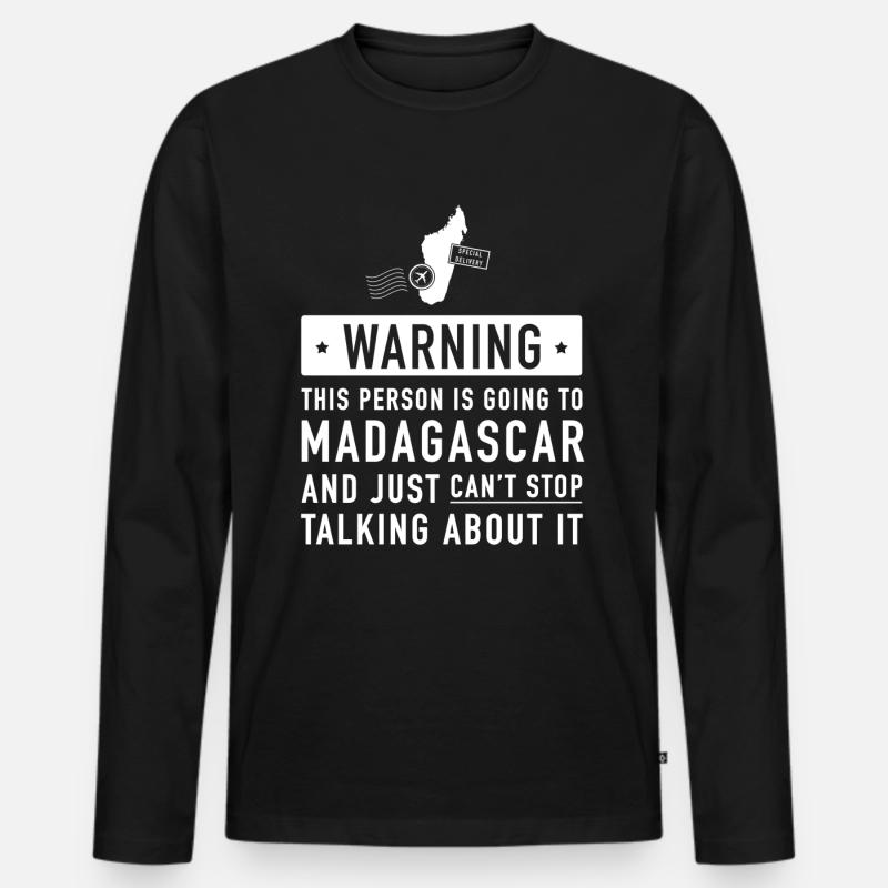 Original Madagaskar Urlaub Geschenk - Männer Premium Bio Langarmshirt - Schwarz