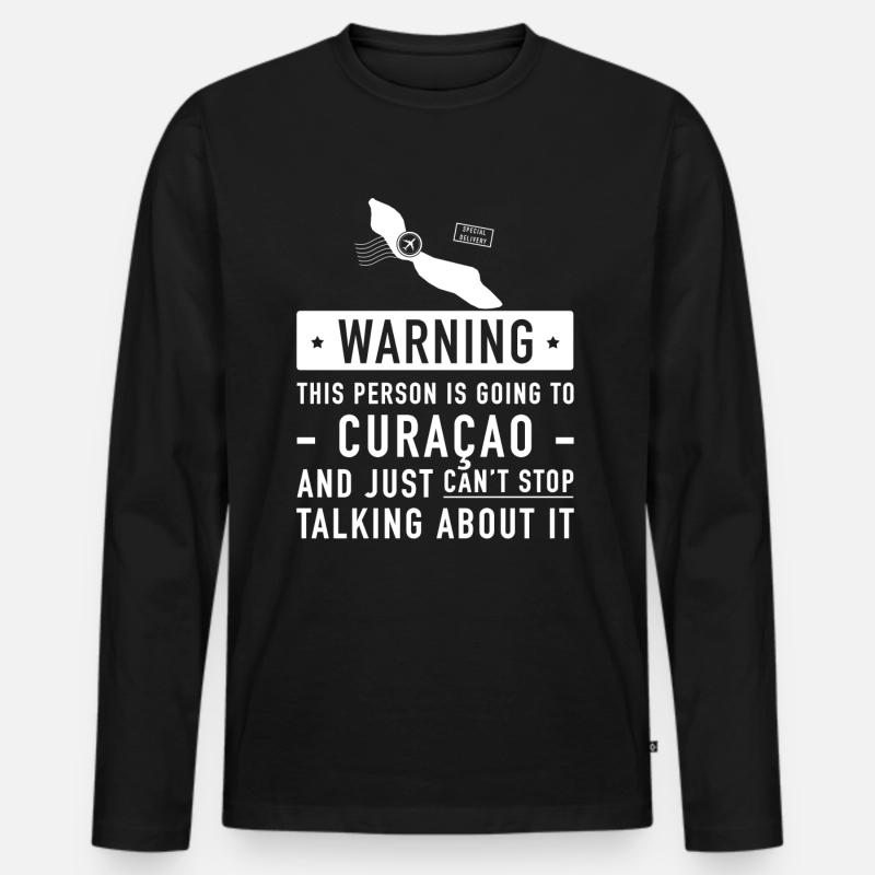 Original Curacao Urlaub Geschenk - Männer Premium Bio Langarmshirt - Schwarz