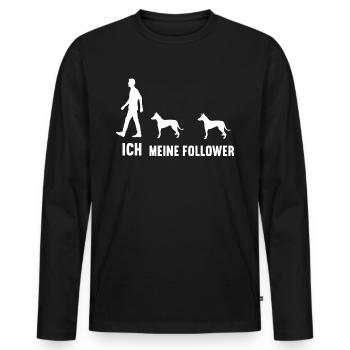 Ich Meine Follower Podenco Podencoliebhaber - Männer Premium Bio Langarmshirt - Schwarz - Vorne - Nico (187cm)