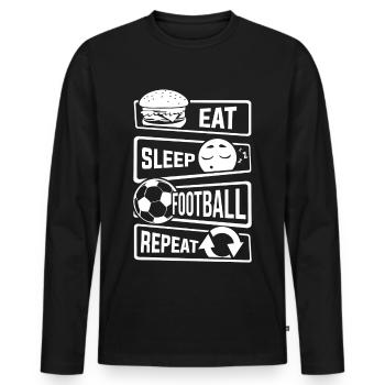 Mangez le sommeil Répéter Football - Ballon Sports Football - T-shirt manches longues Premium bio Homme - noir - Devant - Nico (187cm)