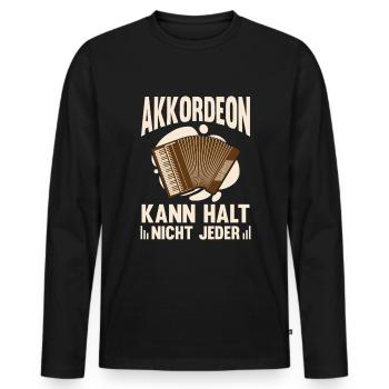 Akkordeon kann nicht jeder Ziehharmonika Harmonika - Männer Premium Bio Langarmshirt - Schwarz - Vorne - Nico (187cm)