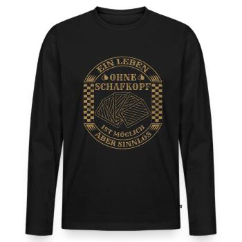 Ein Leben ohne Schafkopf Kartenspiel Schafkopfen - Männer Premium Bio Langarmshirt - Schwarz - Vorne - Nico (187cm)