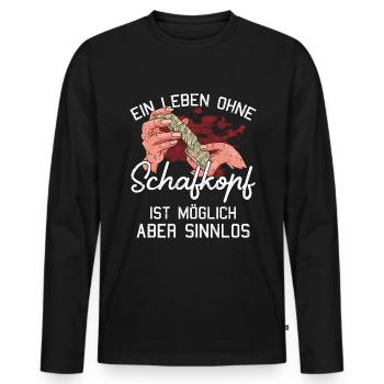 Ein Leben ohne Schafkopf Kartenspiel Schafkopfen - Männer Premium Bio Langarmshirt - Schwarz - Vorne - Nico (187cm)