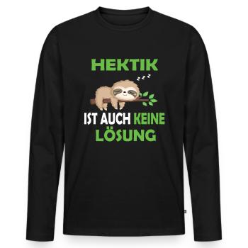 Schlafshirt Pyjama Schlafanzug Nachthemd Faultier - Männer Premium Bio Langarmshirt - Schwarz - Vorne - Nico (187cm)