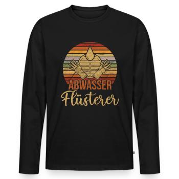 Retro Abwasser Flüsterer Abwassertechniker - Männer Premium Bio Langarmshirt - Schwarz - Vorne - Nico (187cm)