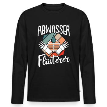 Retro Abwasser Flüsterer Abwassertechniker - Männer Premium Bio Langarmshirt - Schwarz - Vorne - Nico (187cm)