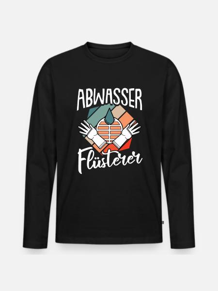 Retro Abwasser Flüsterer Abwassertechniker - Männer Premium Bio Langarmshirt - Schwarz