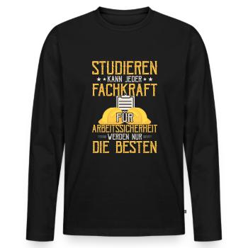 Fachkraft für Arbeitssicherheit die Besten Sifa - Männer Premium Bio Langarmshirt - Schwarz - Vorne - Nico (187cm)