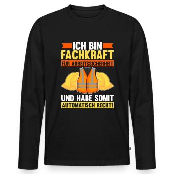 Arbeitssicherheit Fachkraft automatisch Recht Sifa - Männer Premium Bio Langarmshirt - Schwarz - Vorne - Nico (187cm)