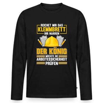 Arbeitssicherheit prüfen Fachkraft Sifa - Männer Premium Bio Langarmshirt - Schwarz - Vorne - Nico (187cm)